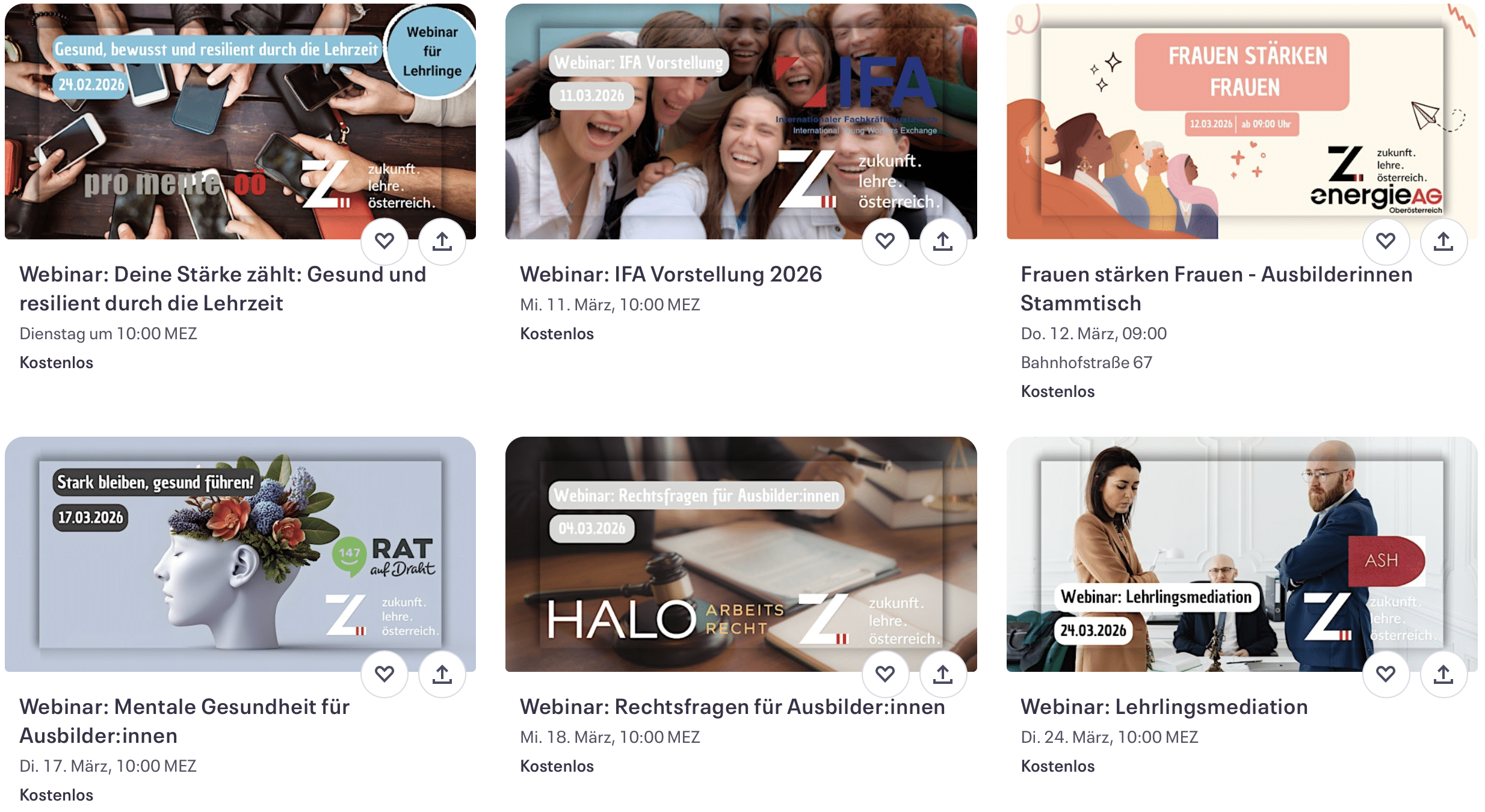 Aktuelles Veranstaltungs- und Webinarangebot